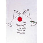 Corkpops 00254 Holiday Bar Towel - "Its Beginning To Look Like Cocktails"