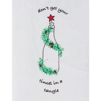 Corkpops 00255 Holiday Bar Towel - "Don't Get Your Tinsel In A Tangle"