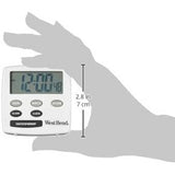 West Bend Easy to Read Digital Magnetic Kitchen Timer Features Large Display and Electronic Alarm, White