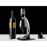 Vinturi Deluxe Essential Red Pourer and Decanter Tower Stand Set Easily and Conveniently Aerates Wine by the Bottle or Glass and Enhances Flavors with Smoother Finish, Black