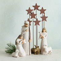 Willow Tree Metal Star Backdrop, Hand-Painted Nativity Accessory