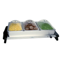 Broil King NBS-3SP Professional Stainless-Steel Triple Buffet Server with Plastic Lids