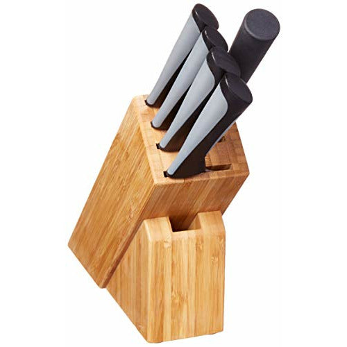 Kai Luna Knife Block Set, 6 Piece Kitchen Knives Set with Black Handles, Japanese Style Cutlery, Includes Chef, Utility, Paring, and Citrus Knives plus Honing and Sharpening Steel