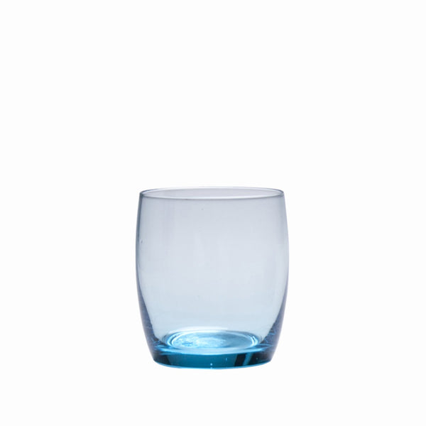 D&V Glass Gala Collection Short Beverage/Cocktail Glass 15 Ounce, Aquamarine Blue