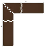 WellnessMats Anti-Fatigue Puzzle Set L Series Kitchen Mat - Brown