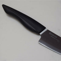 Kyocera Innovation Series Ceramic 5.5" Santoku Knife, with Soft Touch Ergonomic Handle-Black Blade, Black Handle