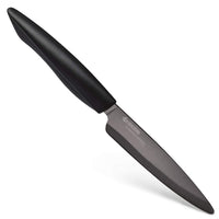 Kyocera Innovation Series Ceramic 4.5" Utility Knife with Soft Touch Ergonomic Handle, Black Blade, Black Handle