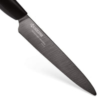 Kyocera Advanced Ceramic Revolution Series 5-inch Micro Serrated Tomato, Utility Knife, Black Blade