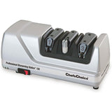 Chef’sChoice 130 Professional Electric Knife Sharpening Station for Straight and Serrated Knives Diamond Abrasives and Precision Angle Guides Made in USA, 3-Stages, Platinum