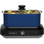 West Bend 87905B Large Capacity Non-stick Versatility Cooker with 5 Different Temperature Control Settings Dishwasher Safe Includes a Travel Lid, 5 quart, Blue