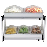 BroilKing MLB-25P Professional Multi-Level Buffet Server w/Stainless Base & Plastic Lids