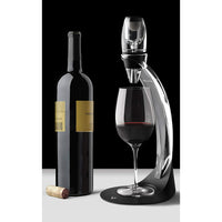 Vinturi Deluxe Essential Red Pourer and Decanter Tower Stand Set Easily and Conveniently Aerates Wine by the Bottle or Glass and Enhances Flavors with Smoother Finish, Black