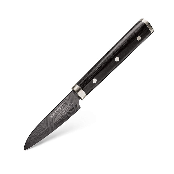 Kyocera HIP Advanced Ceramic Premier Elite Series 3" Paring Knife Pakka Wood Handle-Black Blade