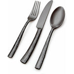 Hampton Forge Essenstahl, Paris Hammered, Gunmetal, 20 Piece Flatware Set