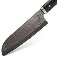 Kyocera KTN-160-HIP Advanced Ceramic Premier Elite Series 6" Santoku Knife Pakka Wood Handle-Black Blade