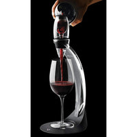 Vinturi Deluxe Essential Red Pourer and Decanter Tower Stand Set Easily and Conveniently Aerates Wine by the Bottle or Glass and Enhances Flavors with Smoother Finish, Black