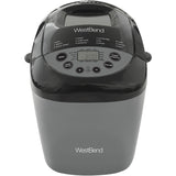 West Bend 47413 Programmable Horizontal Hi-Rise Bread Maker Dual Blade with 12 Programs Including Gluten Free, 3-Pound, Gray