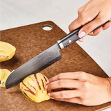 Kyocera KTN-140-HIP Advanced Ceramic Premier Elite Series 5.5" Santoku Knife Pakka Wood Handle-Black Blade