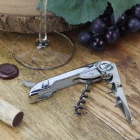 Vinturi All-In-One Waiter's Corkscrew Bottle Opener and Foil Cutter, Silver