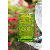 D&V Jupiter Glass Collection Iced Beverage, 13 Ounce, Fern, Set of 6