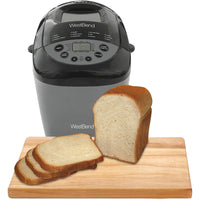 West Bend 47413 Programmable Horizontal Hi-Rise Bread Maker Dual Blade with 12 Programs Including Gluten Free, 3-Pound, Gray