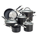 Circulon Symmetry Hard Anodized Nonstick 11-Piece Cookware Set, Black