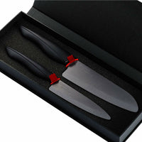 Kyocera Innovation Series 2 Piece Ceramic Knife Gift Set, Black Handle, Black Blade