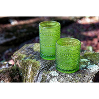 D&V Jupiter Glass Collection Iced Beverage, 13 Ounce, Fern, Set of 6