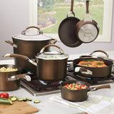 Circulon Symmetry Hard-Anodized Nonstick 11-Piece Cookware Set, Chocolate