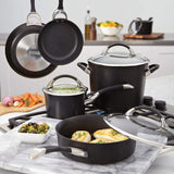 Circulon Symmetry Hard Anodized Nonstick 11-Piece Cookware Set, Black