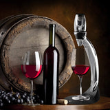 Vinturi Deluxe Essential Red Pourer and Decanter Tower Stand Set Easily and Conveniently Aerates Wine by the Bottle or Glass and Enhances Flavors with Smoother Finish, Black