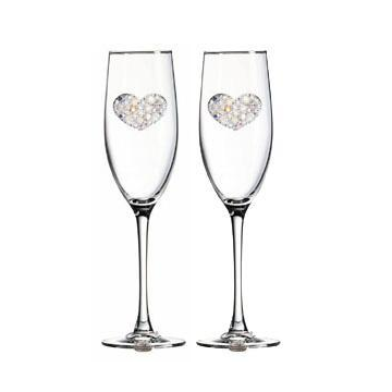 Corkpops 0100-006-601 Multi Stone Heart Champagne - Double