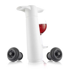 The Original Vacu Vin Wine Saver with 2 Vacuum Stoppers – White