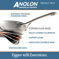 ANOLON 3.5-QT. Covered Saucepan, Stainless Steel