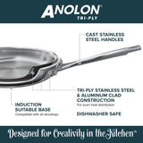 ANOLON 10.25" French Skillet, Stainless Steel