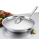 ANOLON 12.75" Covered Skillet, Stainless Steel