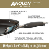 ANOLON 14" Skillet With Helper Handle, Gray